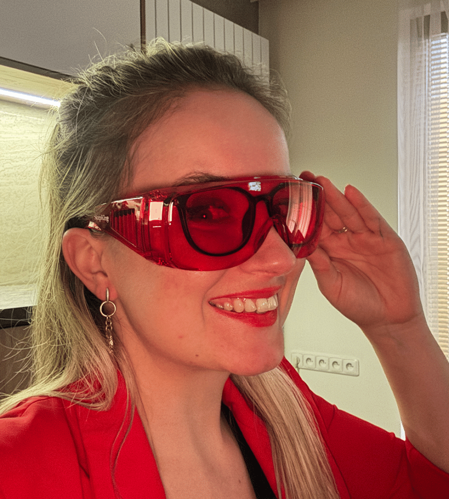 SleepKing Červené brýle proti modrému a zelenému světlu, Charles 24 cervene bryle po