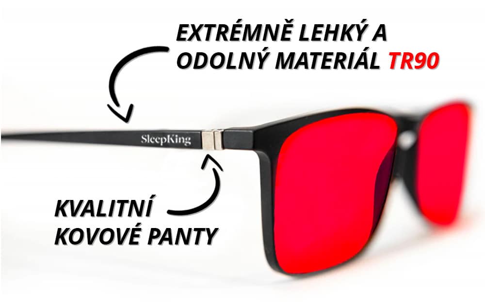 SleepKing Červené brýle proti modrému a zelenému světlu, Henry 4 sleepking material a panty