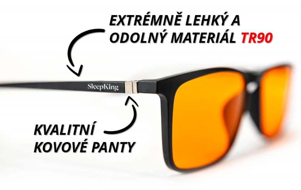 SleepKing Oranžové brýle proti modrému světlu, Henry 4 style oranzove material a panty