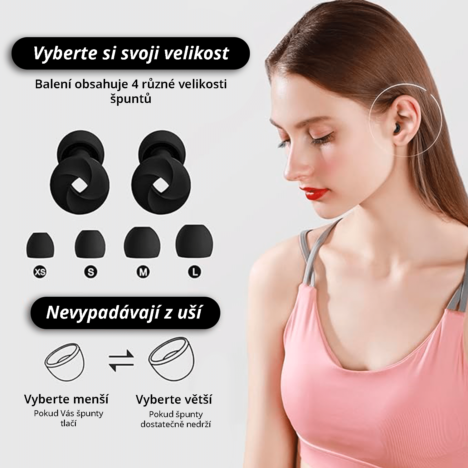 SleepKing černé špunty do uší, Amadeus 1 cerne fotka 1