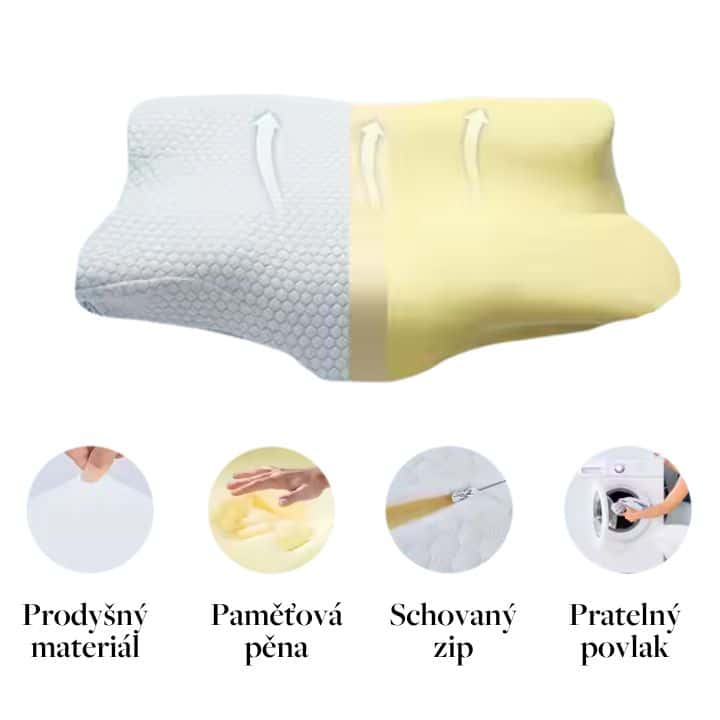 SleepKing polštář na krční páteř, Oliver 3 Inovativni design pro podporu krcni patere