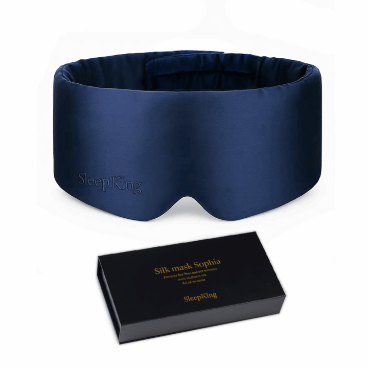 SleepKing™ Hedvábná maska Sophia - Tmavě modrá