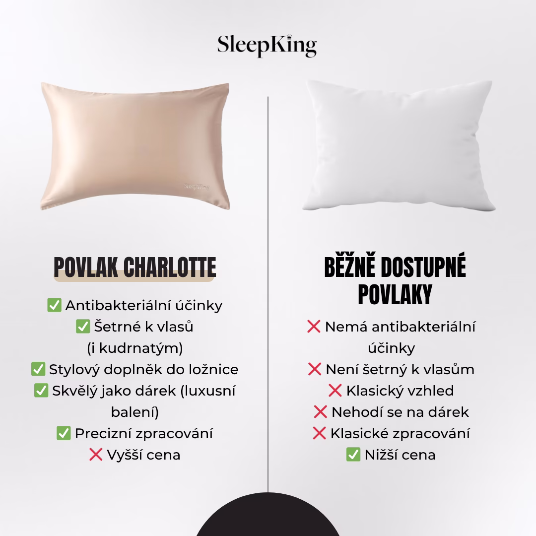 SleepKing™ Hedvábný povlak Charlotte - Zlatá, 50x70cm 4 SleepKing™ Hedvábný povlak Charlotte - Zlatá, 50x70cm - Obrázek 4