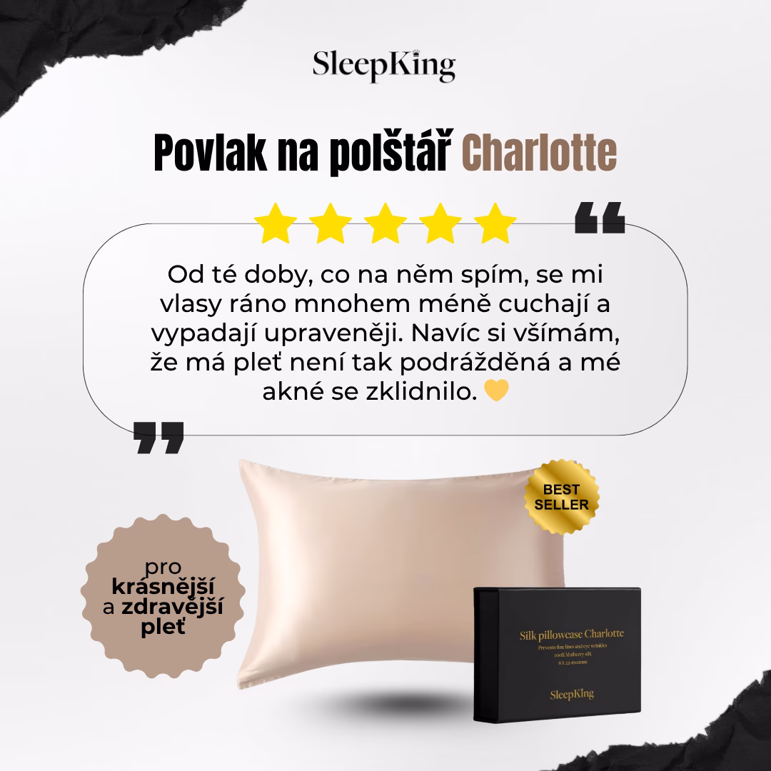 SleepKing™ Hedvábný povlak Charlotte - Zlatá, 50x70cm 2 SleepKing™ Hedvábný povlak Charlotte - Zlatá, 50x70cm - Obrázek 2